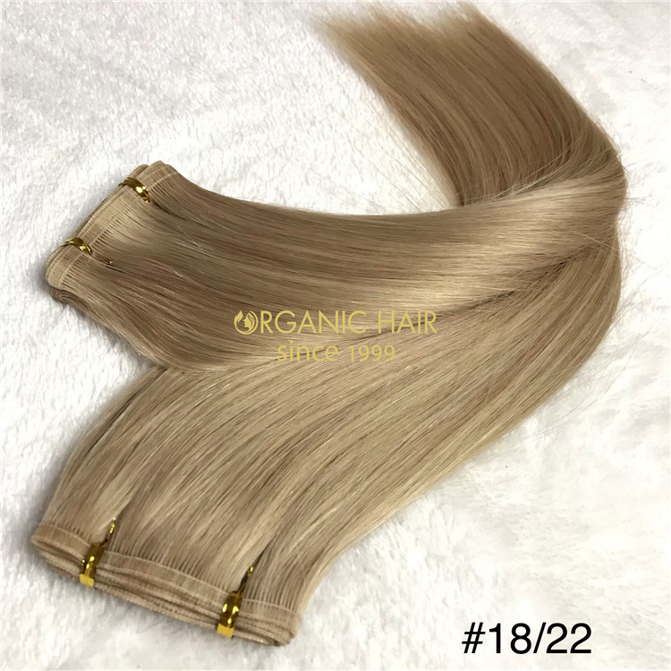 Human full cuticle #18/22 piano color flat wefts  X211